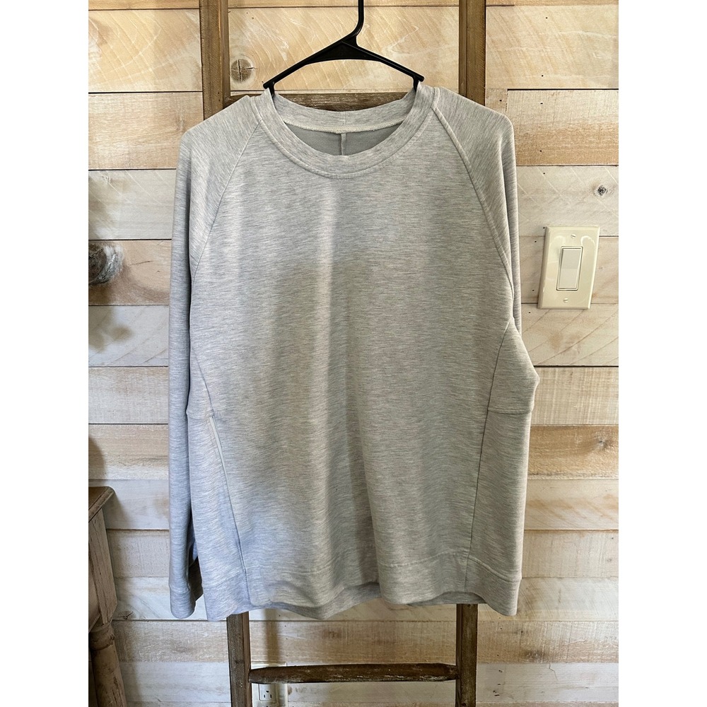 Lululemon City Sweat Crewneck Pullover Light Heathered Grey Mens Size L